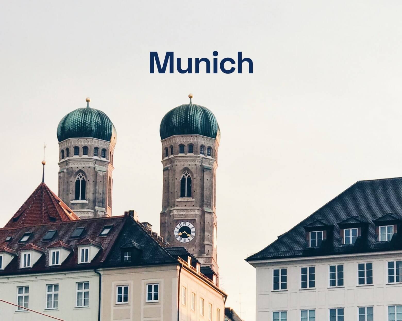 Tops of buildings in Munich.