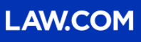 Law.com logo in blue and white.